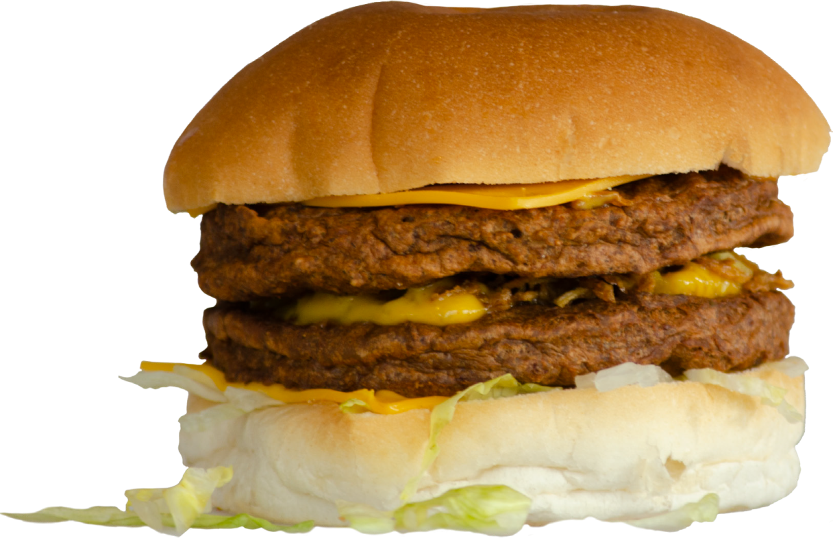 Double Cheeseburger + patat + cola, fanta of sprite