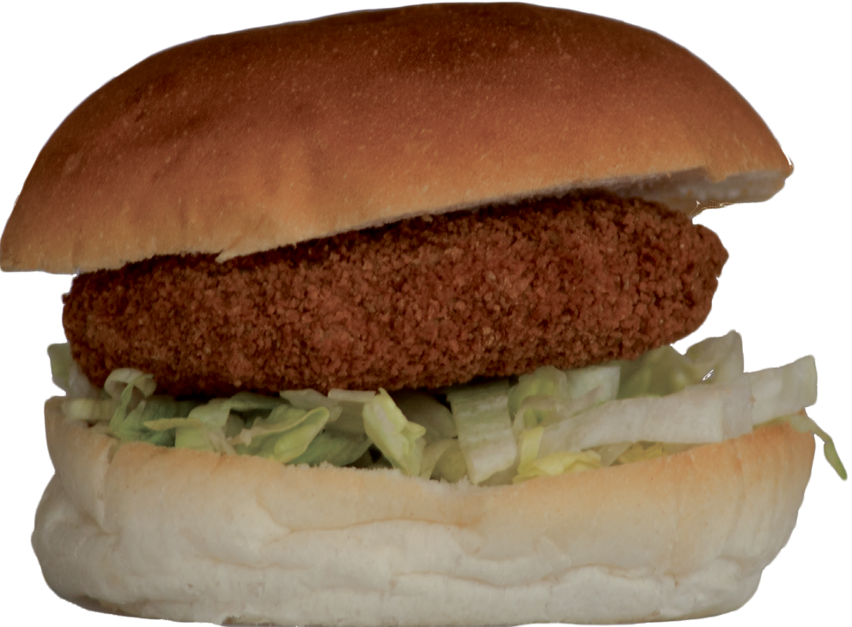 Kroketburger + patat + cola, fanta of sprite